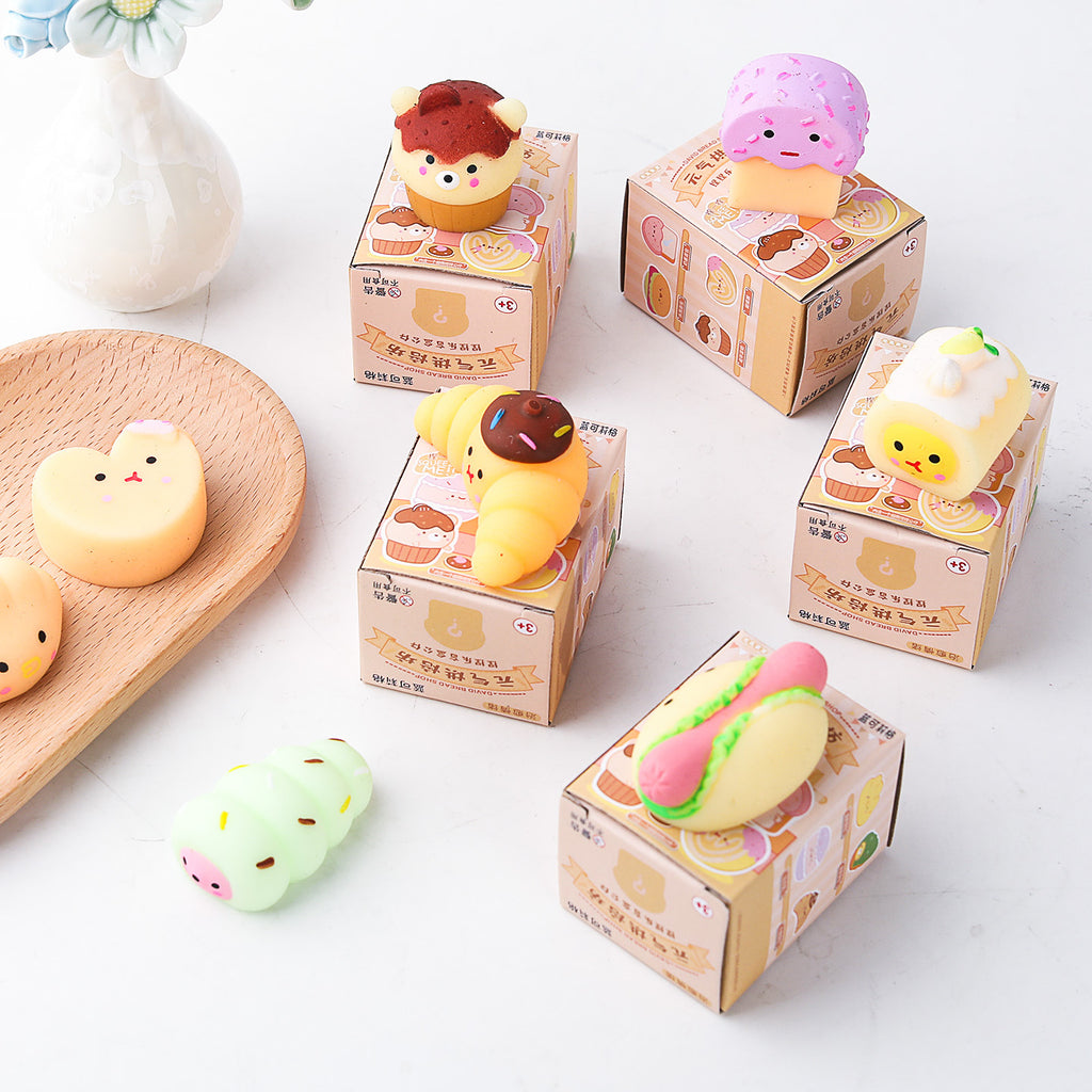 Blind box mini bread squishy, individual box packaging