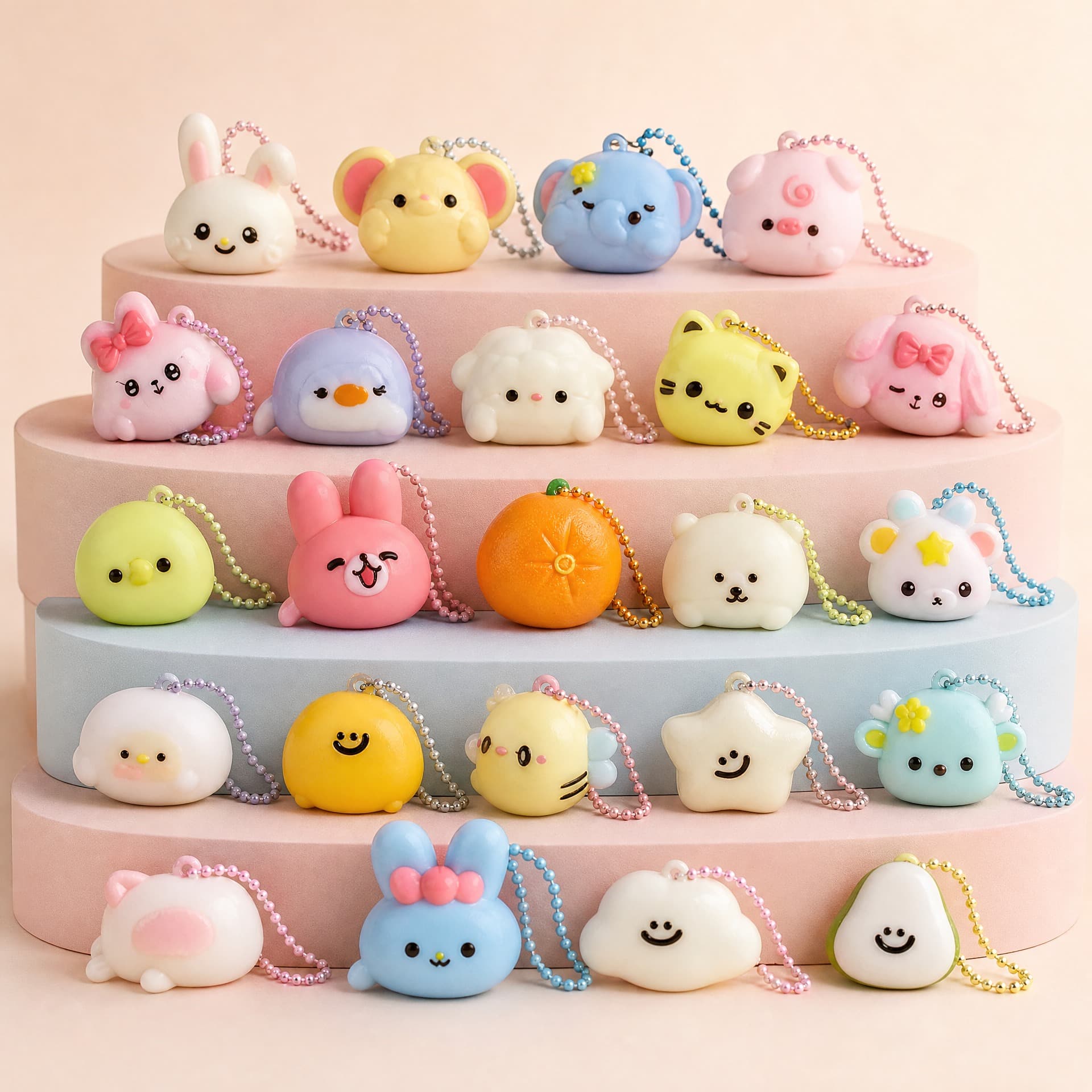 Lil Mini Squeeze Charms Collection, full lineup of squishy charm designs