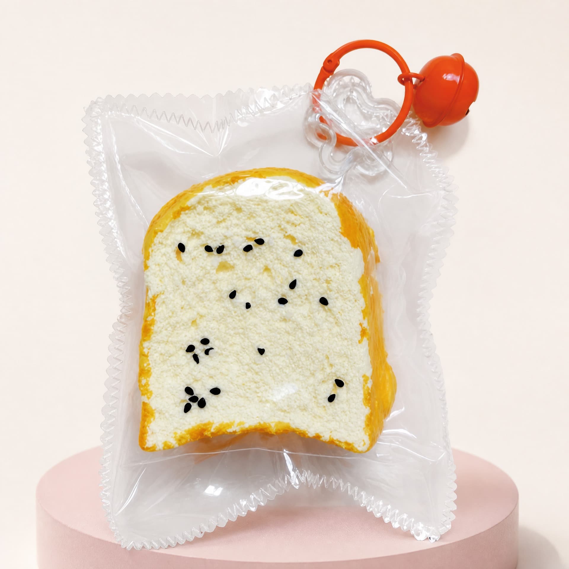 Squidgy Bread Collection toy, sesame seeded toast design