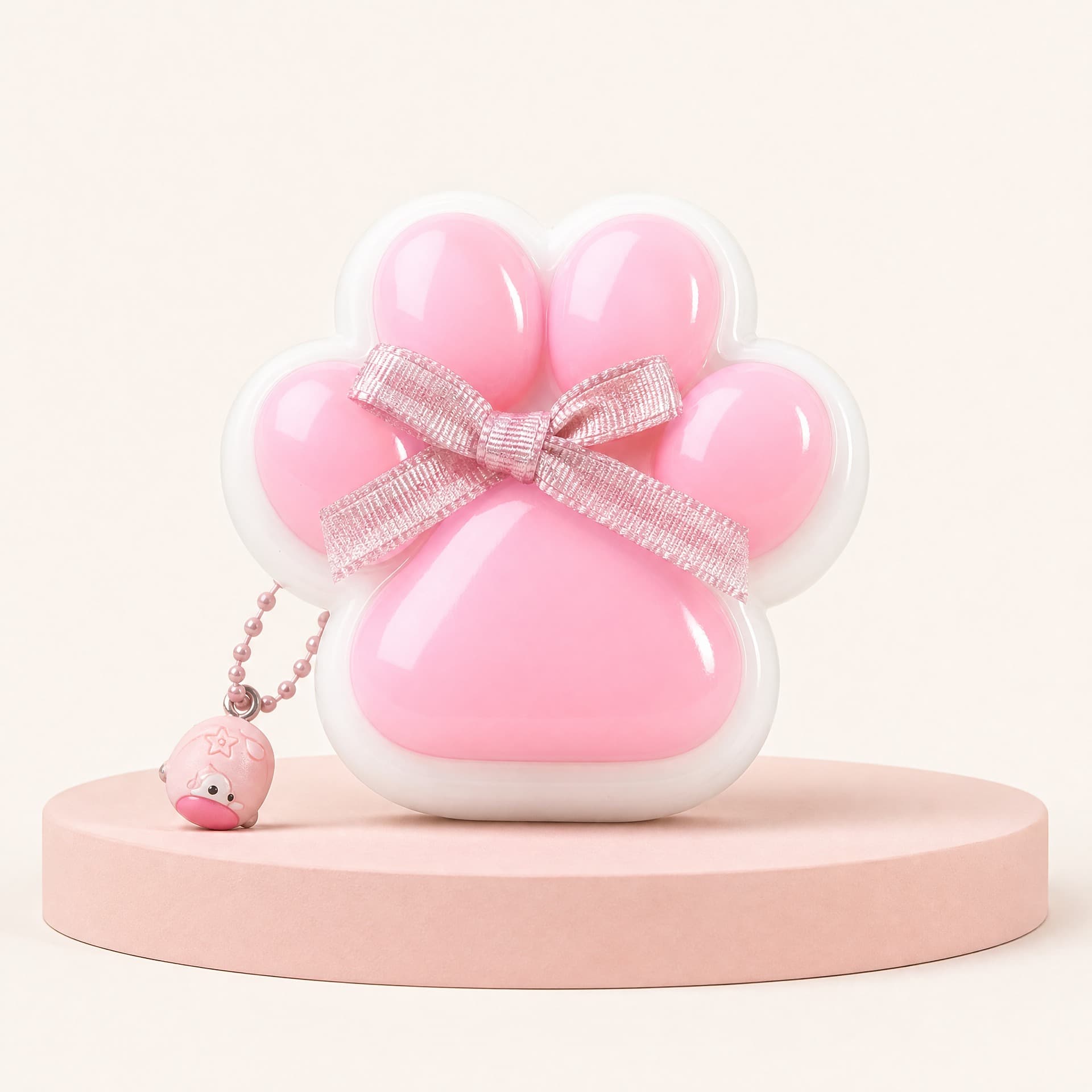 Cat Paw Squeeze toy, glossy finish, pink