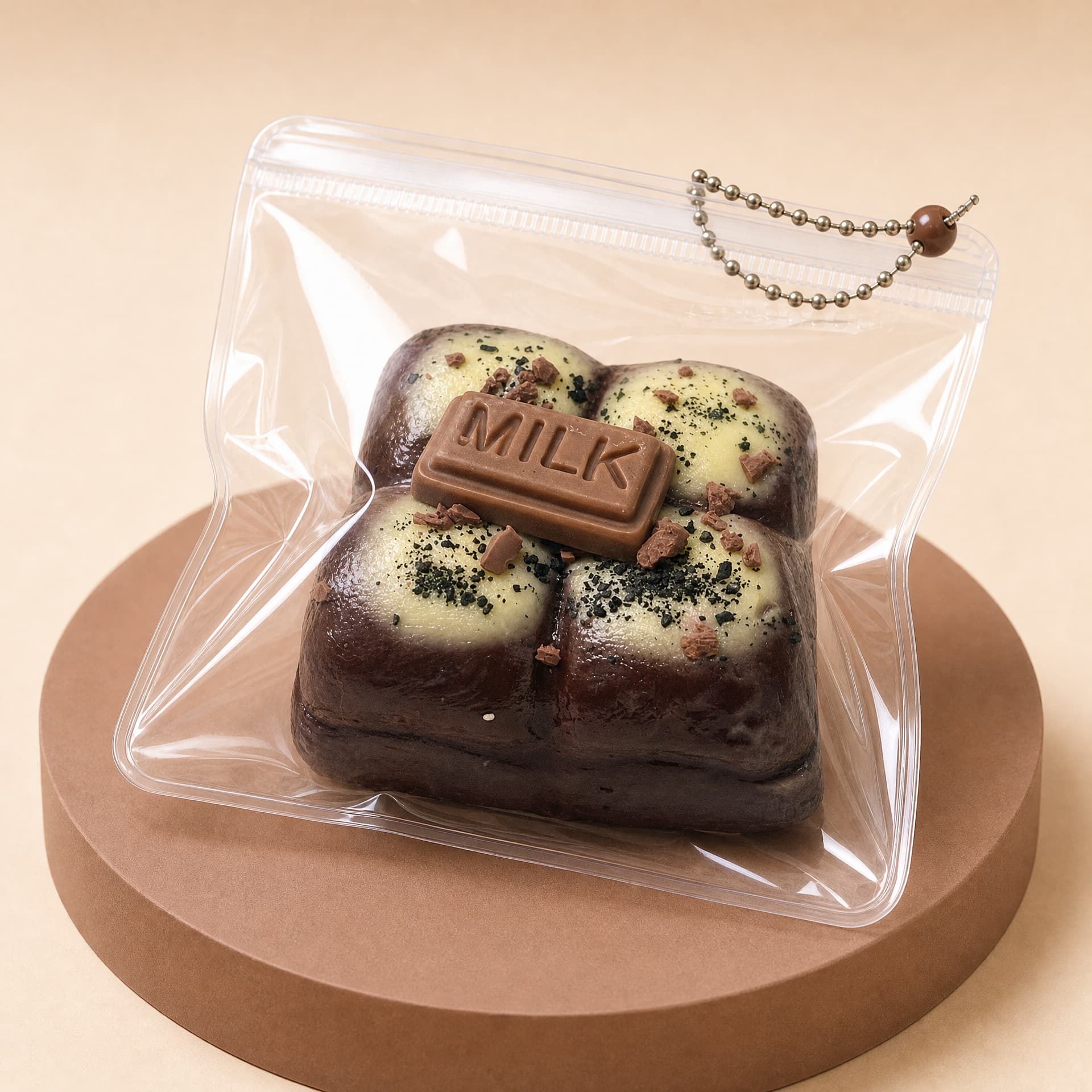 Squidgy Taba Cakes squishy toy, chocolate flavor, bagged