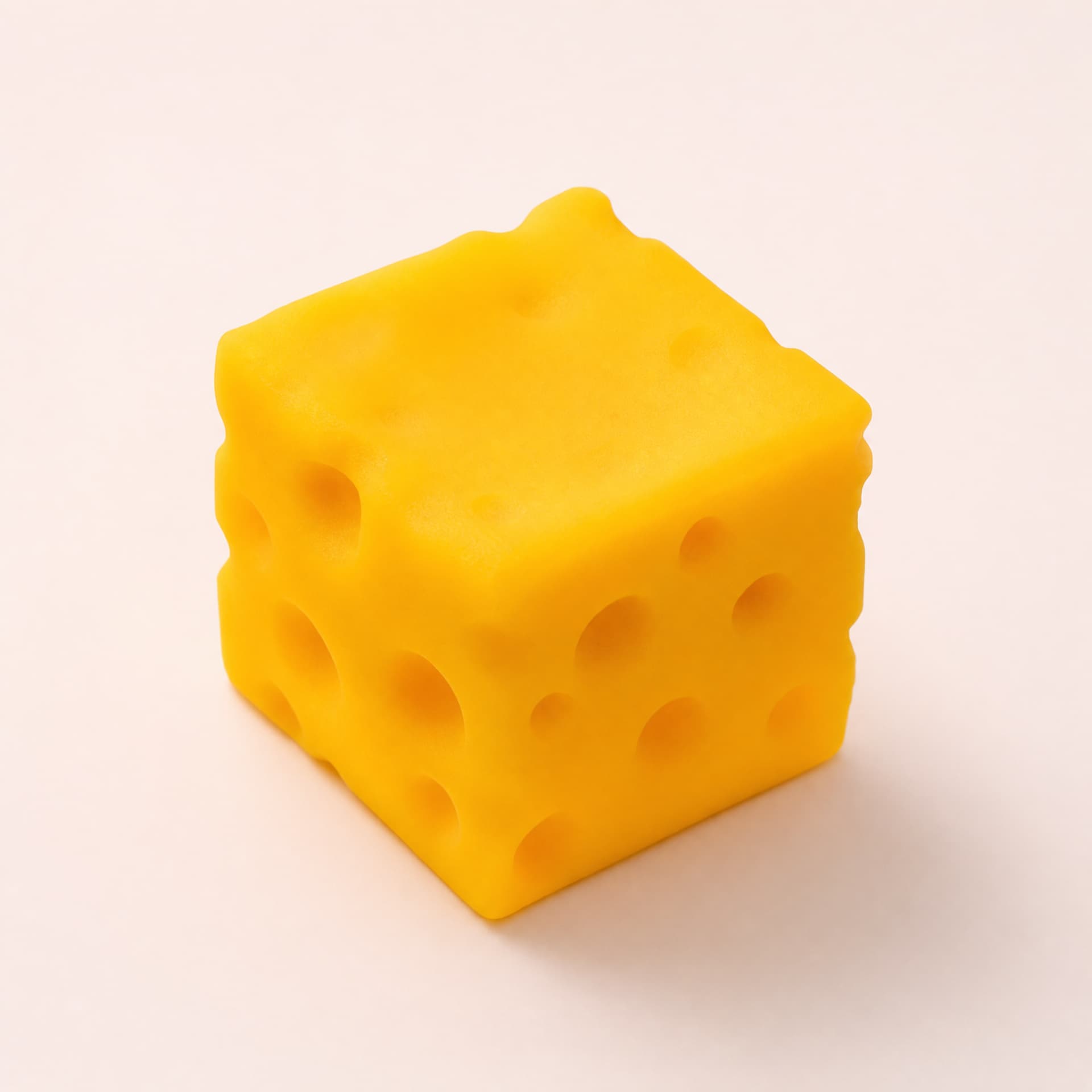 Squeezy Cheesey squishy toy, medium cheese cube