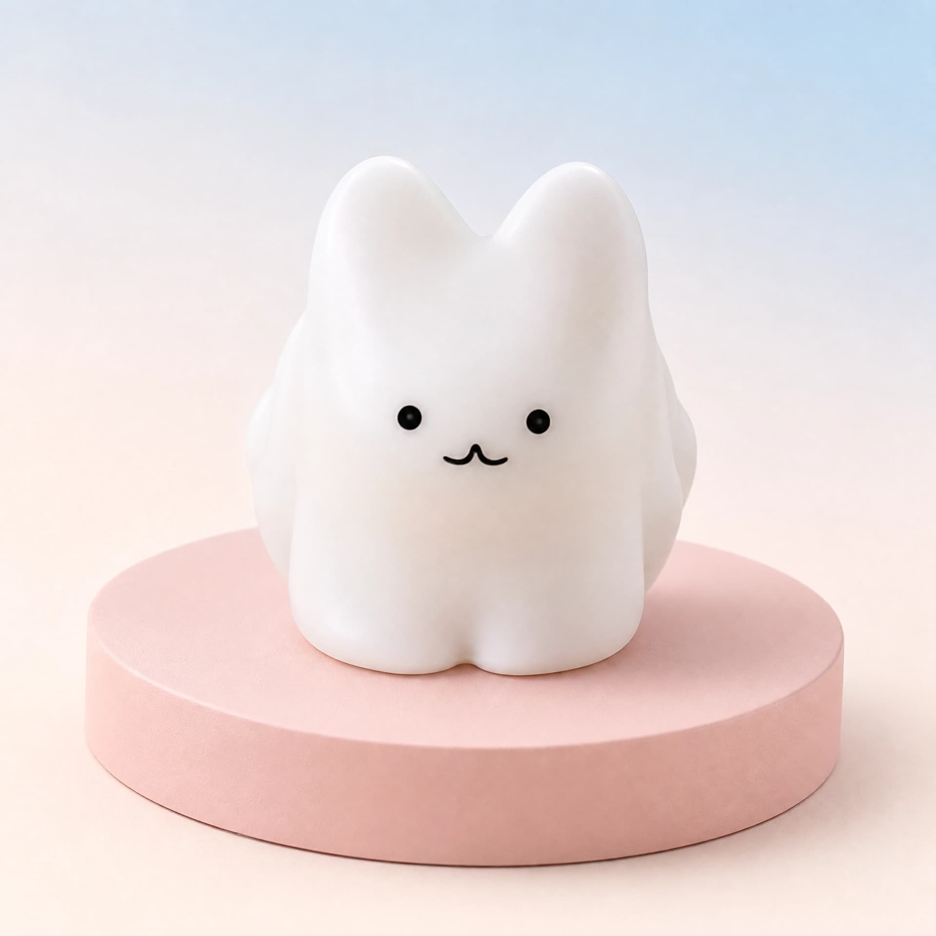 Cat & Bunny Custard Pinch toy, bunny design