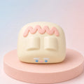 Slow Rise Bear Cake Squeeze toy, white color, front view