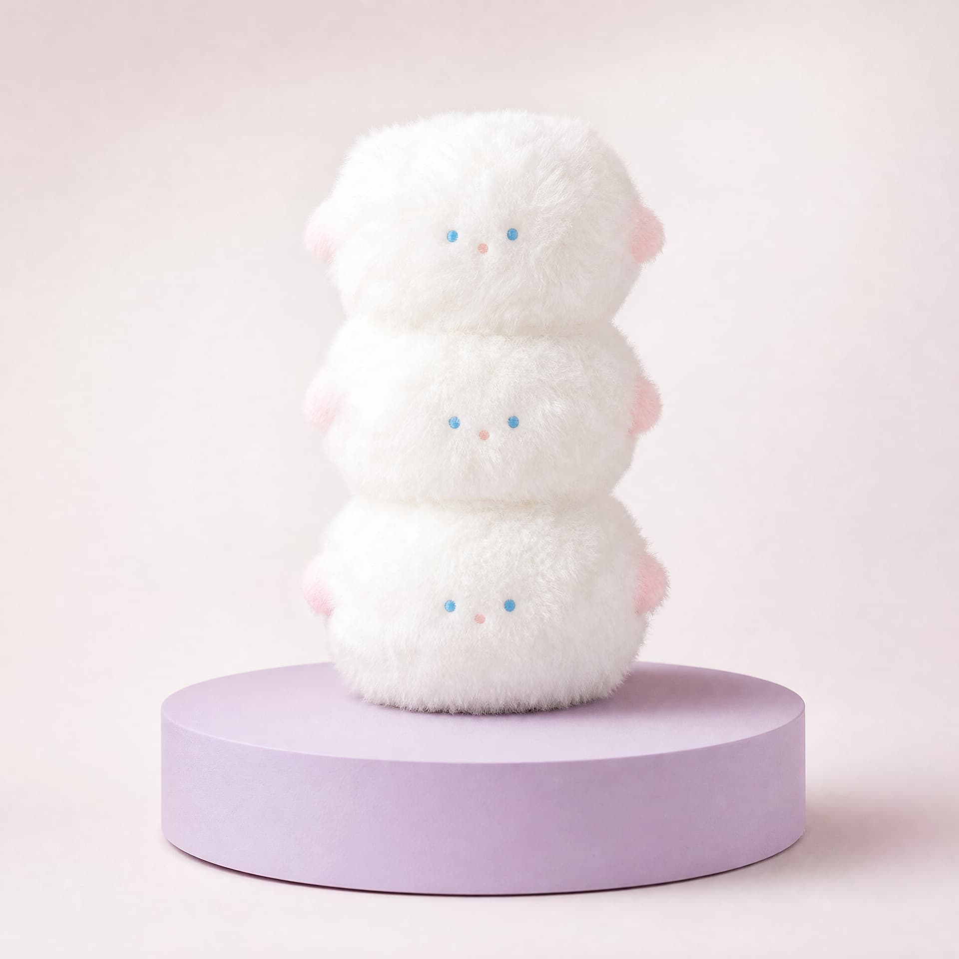 Triple Lamb Squishy toy, plush finish, three lambs stacked