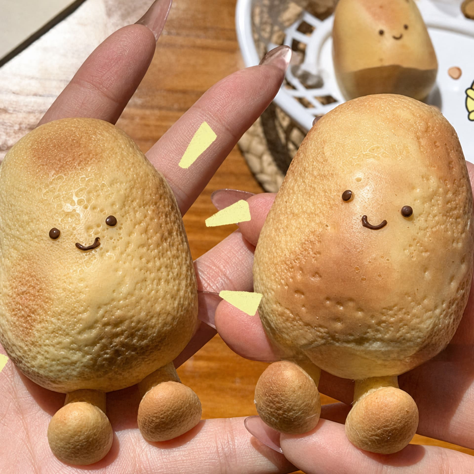 Pinch Potato squishy toy, pair shown together