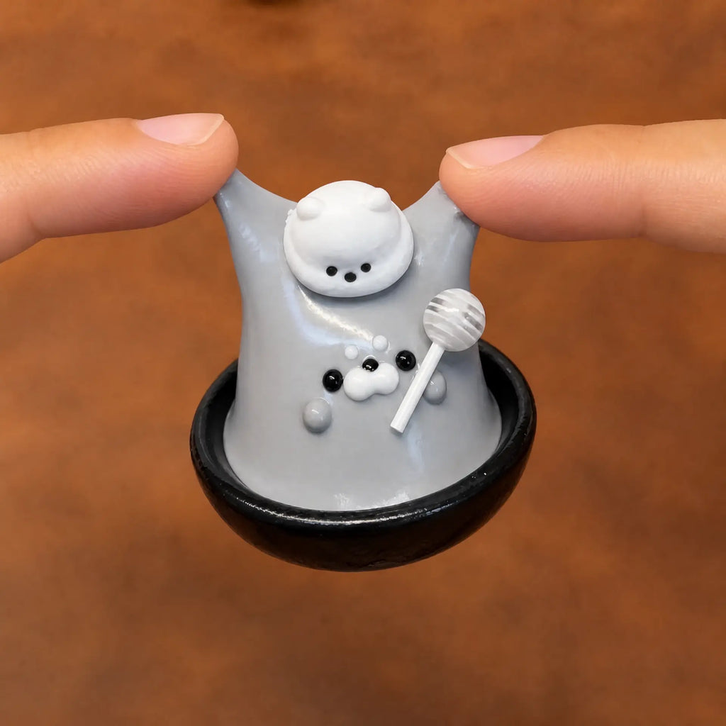 Little Seal squishy toy held in hand, close-up